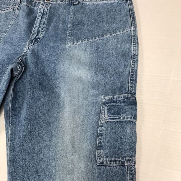 HYDRAULIC Baggy Utility Cargo Jeans Size 19/20 Wide Leg‎ Flare Denim 80s 90s VTG - Picture 3 of 15